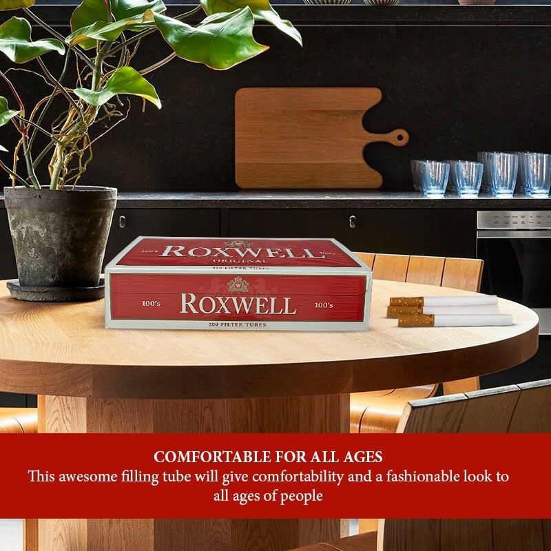 10000 Cigarette Filter Tubes 100s Size Red Original Pre Rolled Tubes by Roxwell