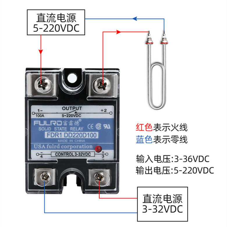 FULRD Single-phase Solid State Relay FDR1 DD220D100 100A SSR-100DD