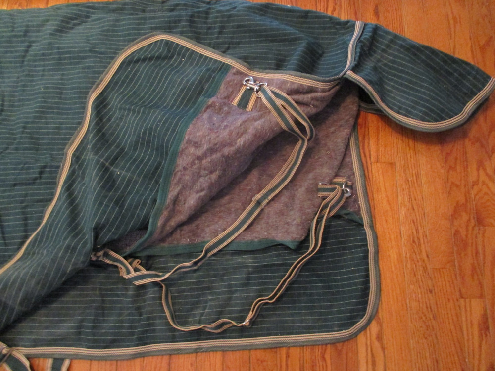 72'' Jeffers equine basic canvas turnout blanket wool felt lined, or use stable