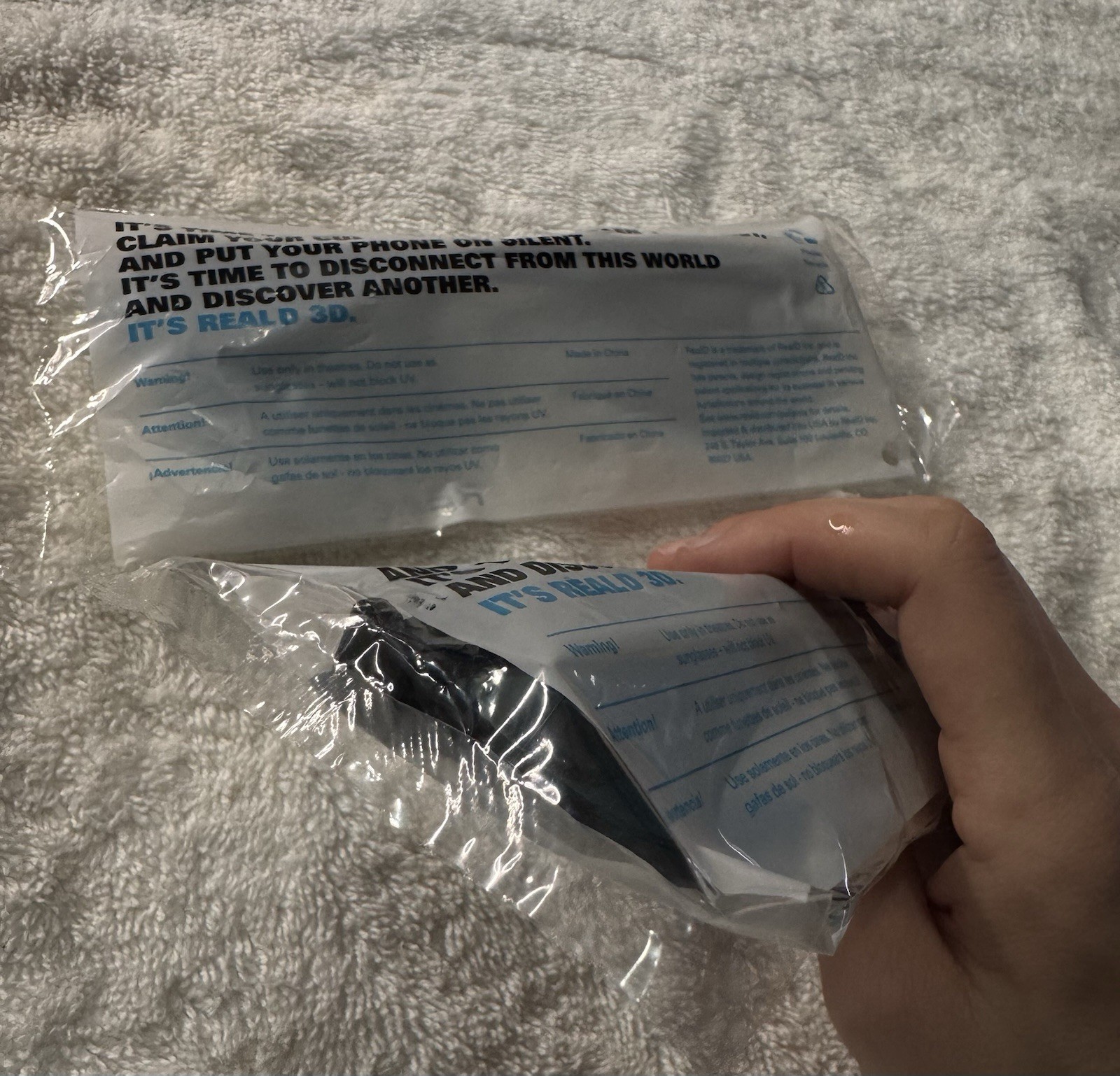 2 PACKAGES REAL 3D MOVIE GLASSES ONE SIZE FITS ALL NEW SEALED