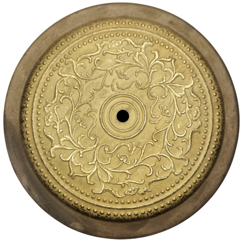 Vintage Victorian Style 9" Solid Brass Ceiling Mount Medallion / Canopy