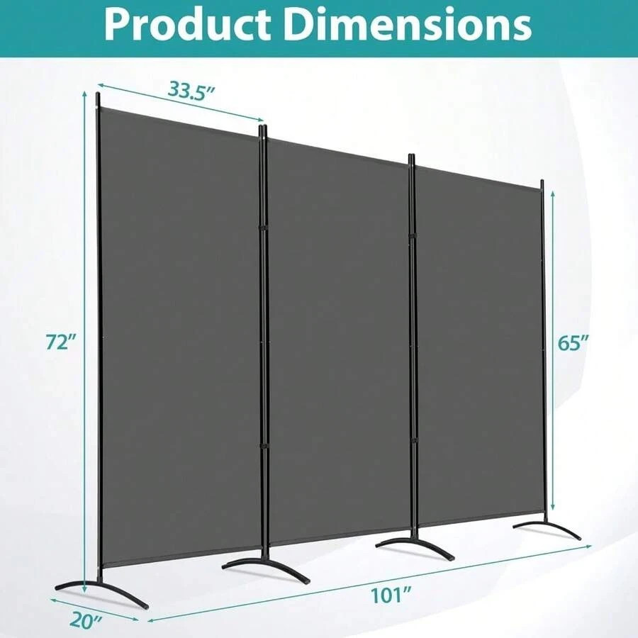 Room Divider, 3 Panel Folding Privacy Screens, Freestanding Room Divider Panel