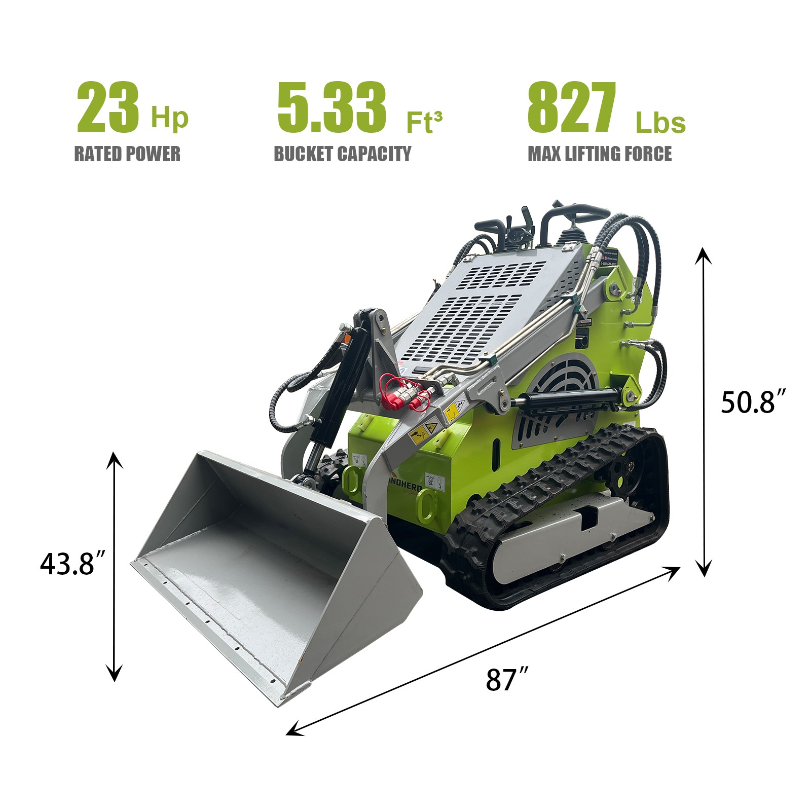 Upgraded 2025 Brand New 25HP Mini Skid Steer Track Loader Twin Cylinder US Stock