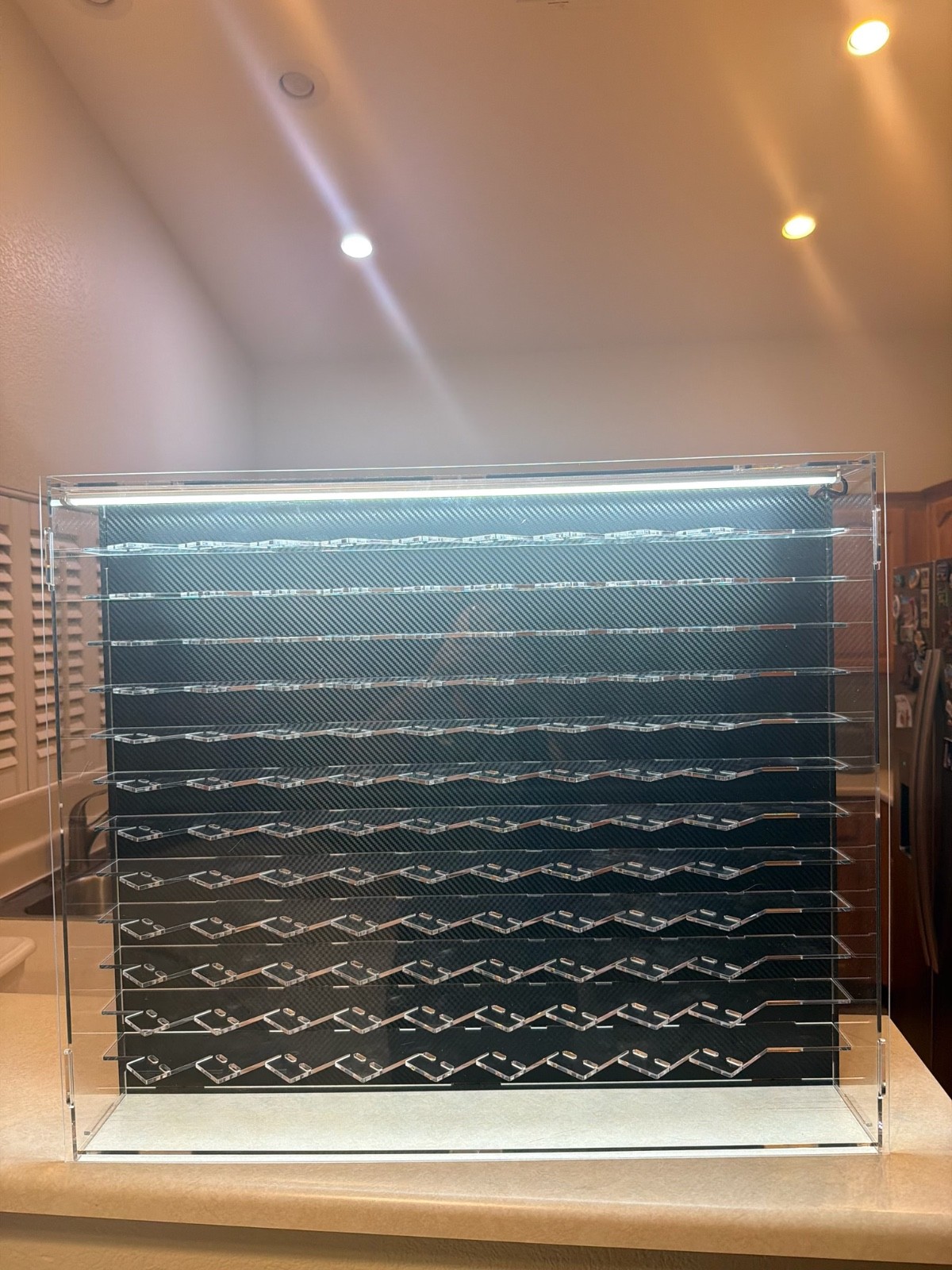 Acrylic standing display case fits 63 cars ( fits 1:64 Hot Wheels , Matchbox)