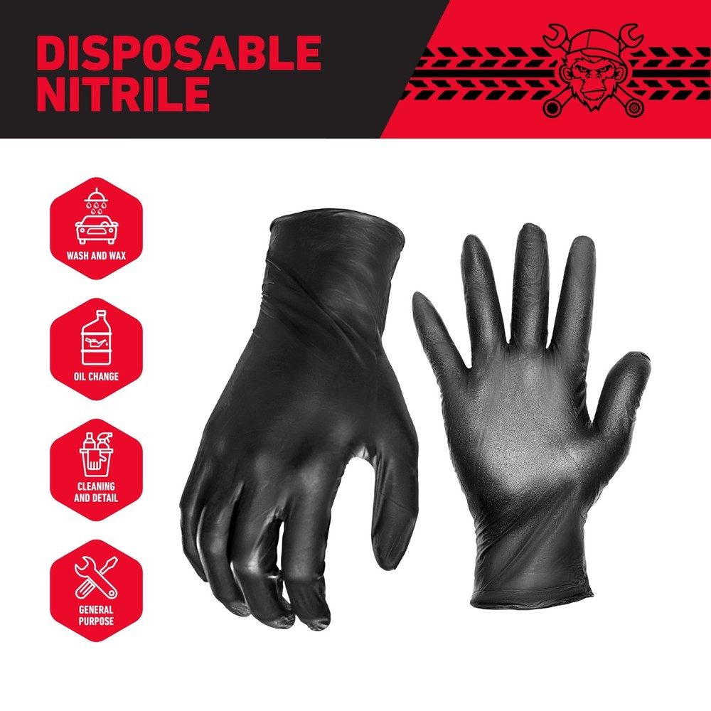 GREASE MONKEY Nitrile All Purpose Gloves 100 Pack - Large
