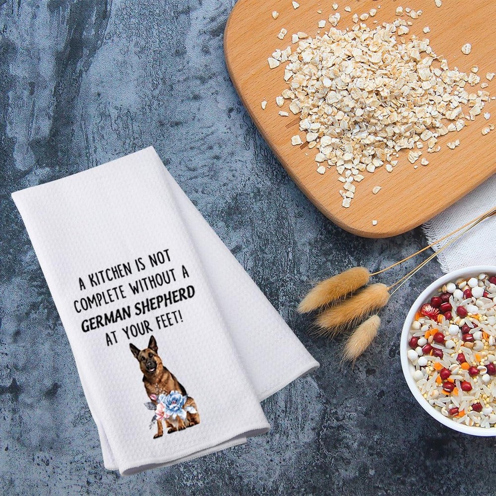 PWHAOO German Shepherd Kitchen Towel A Kitchen is Not Complete Without A Germ...