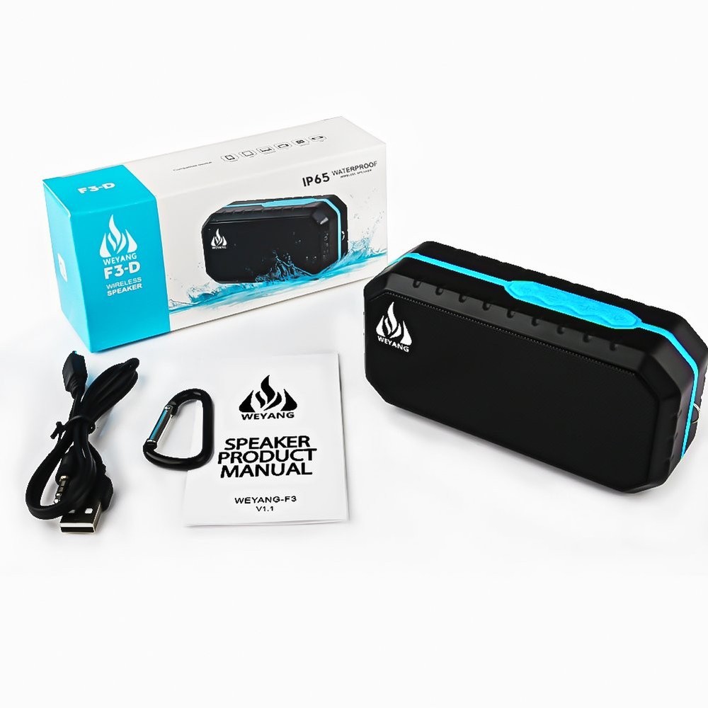 WEYANG Portable Bluetooth Speaker,IP65 Waterproof Wireless black