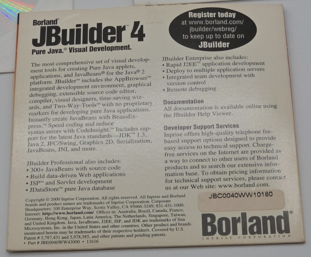 Borland JBuilder CD Set (3 CDs) - No Product Key