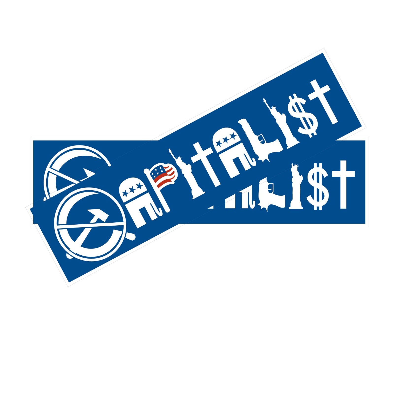 Capitalist Conservative Tea Party Republican Car Truck 1 Pair Decal Sticker p193