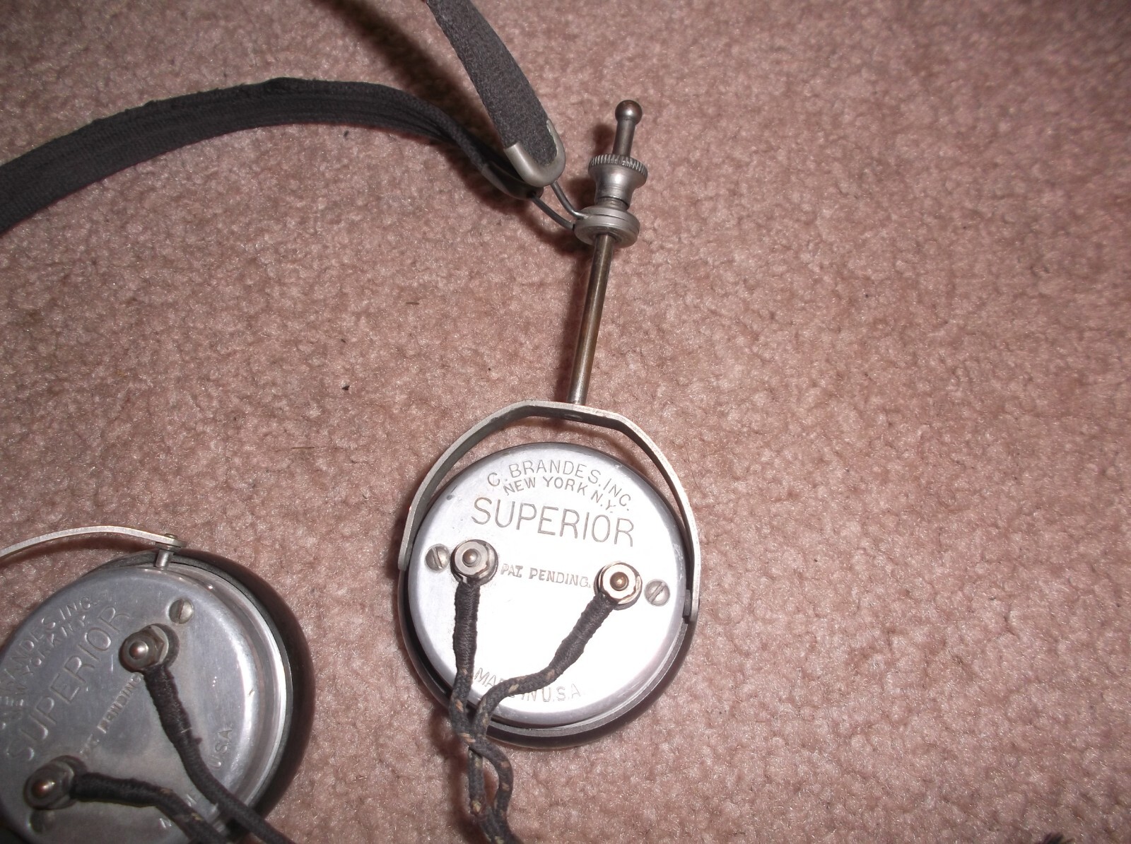 Vintage Brandes Superior Headset Headphone Receiver Great Shape FREE SHIPPING