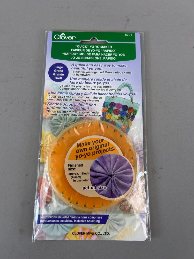 Clover Large Quick & Easy Fabric Yo-Yo Maker #8701 NEW