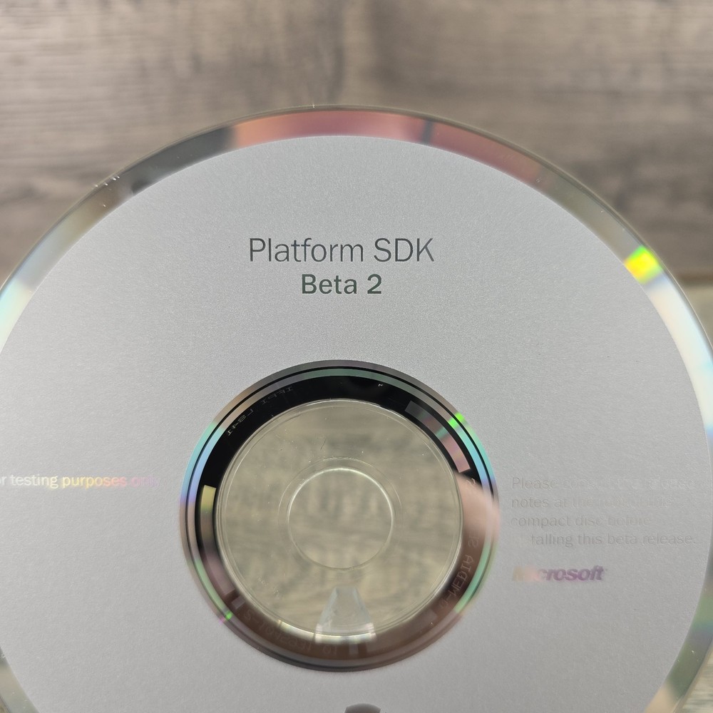 2001 Windows Platform SDK Beta 2 CD Disc - Excellent Condition