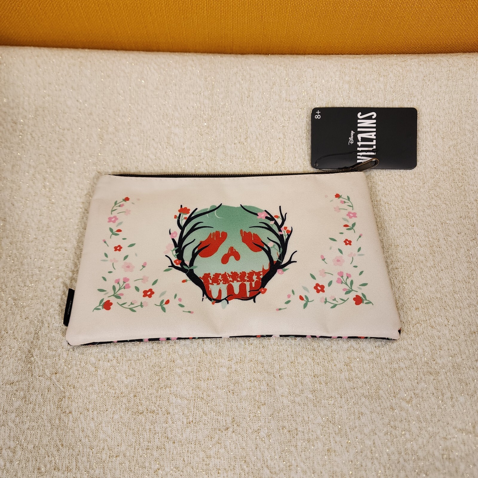 Loungefly Disney Villains Poison Apple Snow White Floral Cosmetic Makeup Bag NEW