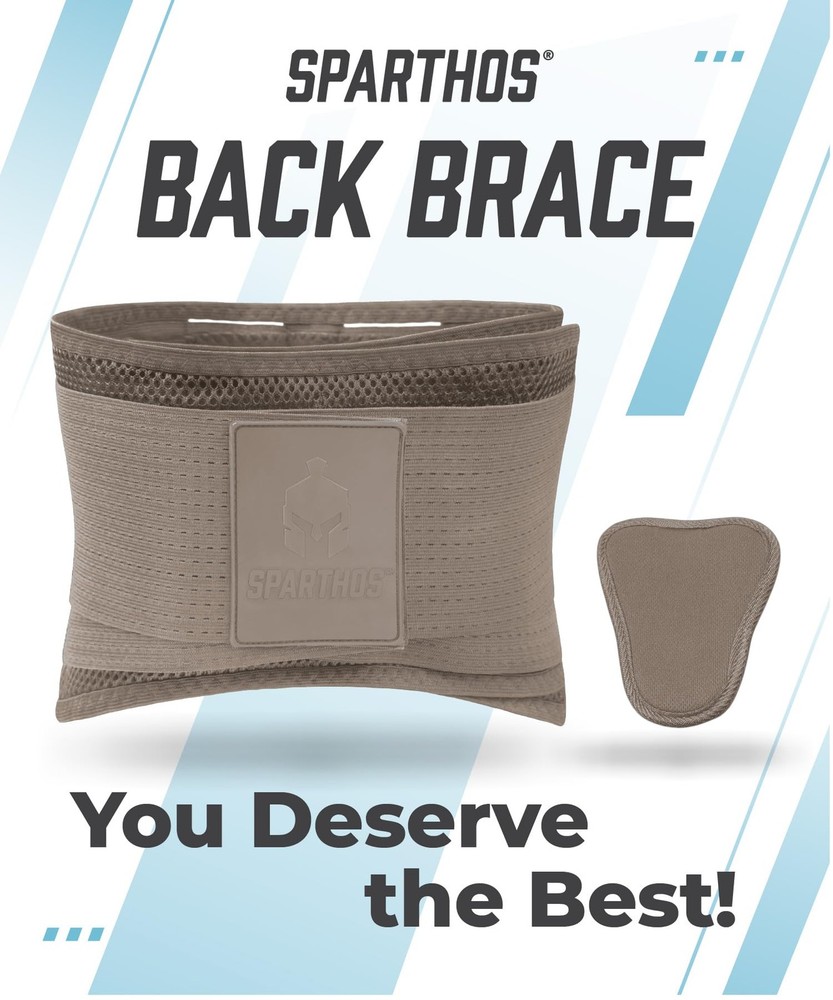 Sparthos Back Brace for Lower Back Pain Relief, Sciatica, Herniated Disc Support