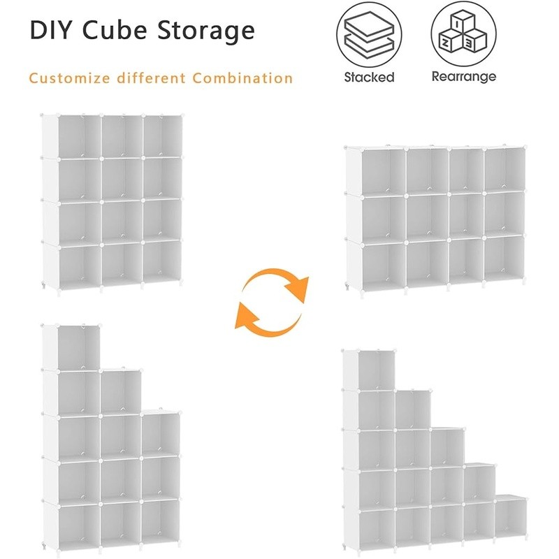 12-Cube Storage Organizer Multi-Purpose Easy Assembly Space Saving Solution New