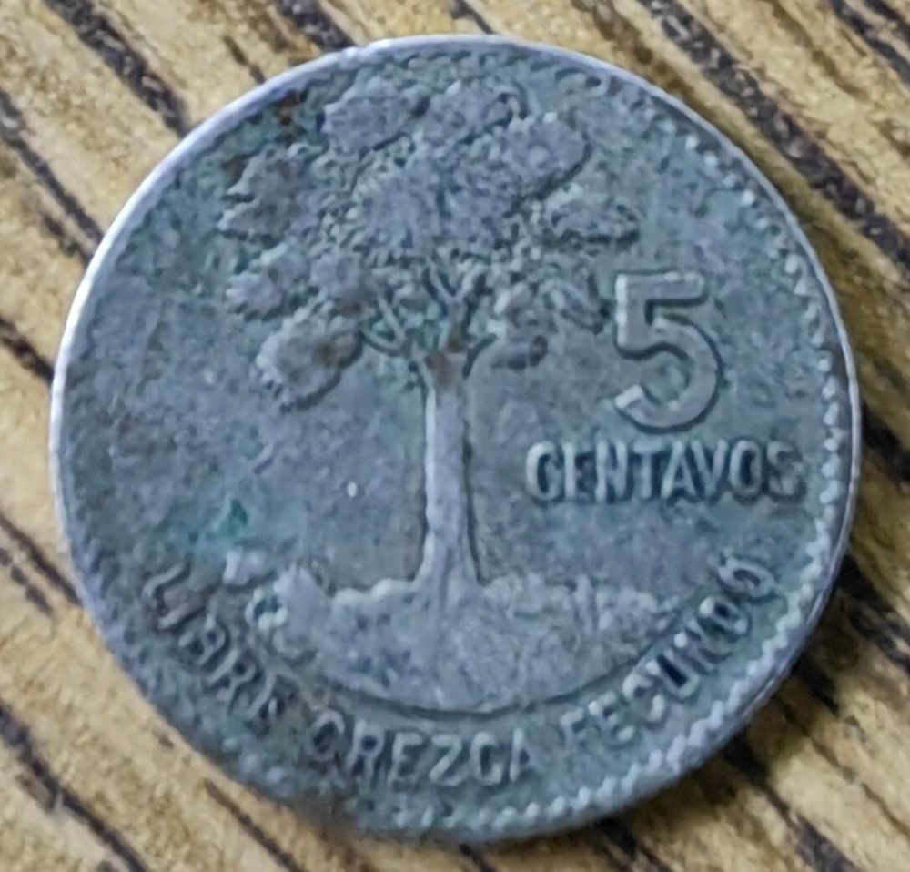 Moneda de plata de Guatemala, 5 centavos de 1961