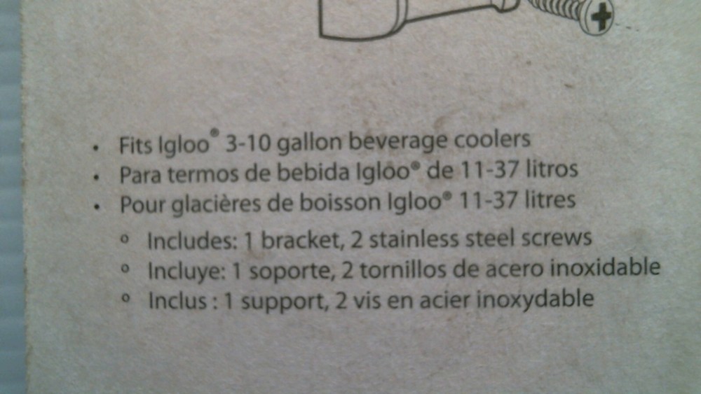 Igloo Cup Dispenser Bracket, White (20016) FS
