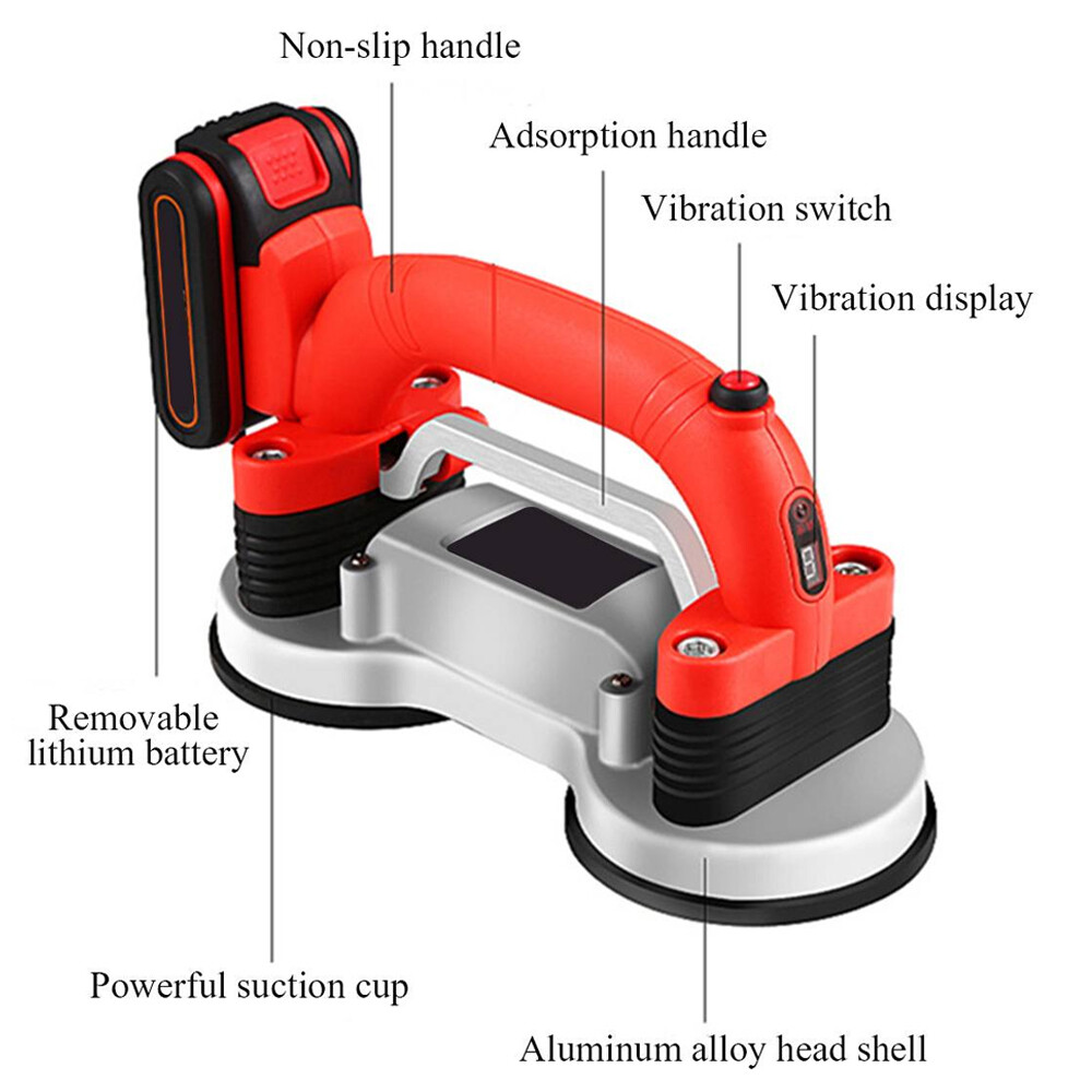 Automatic Tile Machine Tiles Vibrator Floor Vibrator Leveling Tool w/ 2 Battery