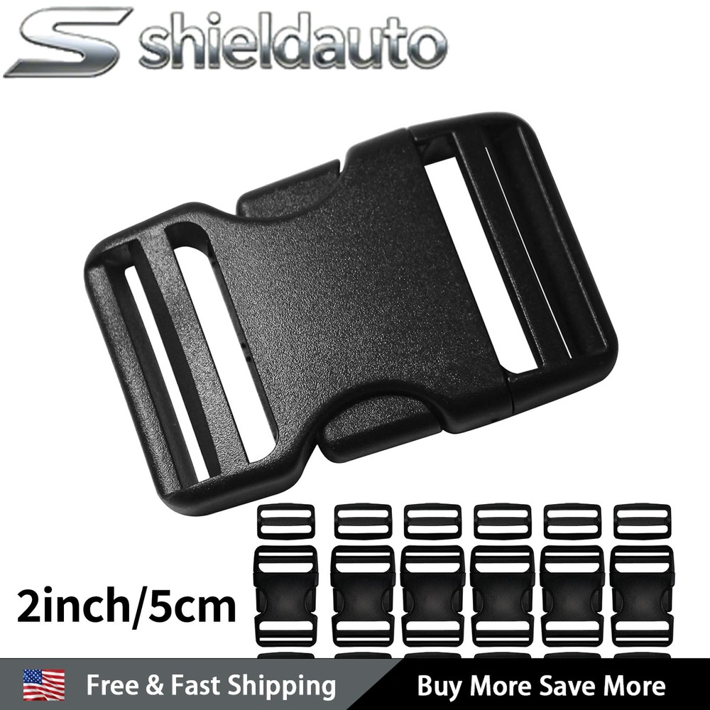 6Set Buckles for Nylon Webbing Straps 2" Quick Side Release Plastic Buckles Cli
