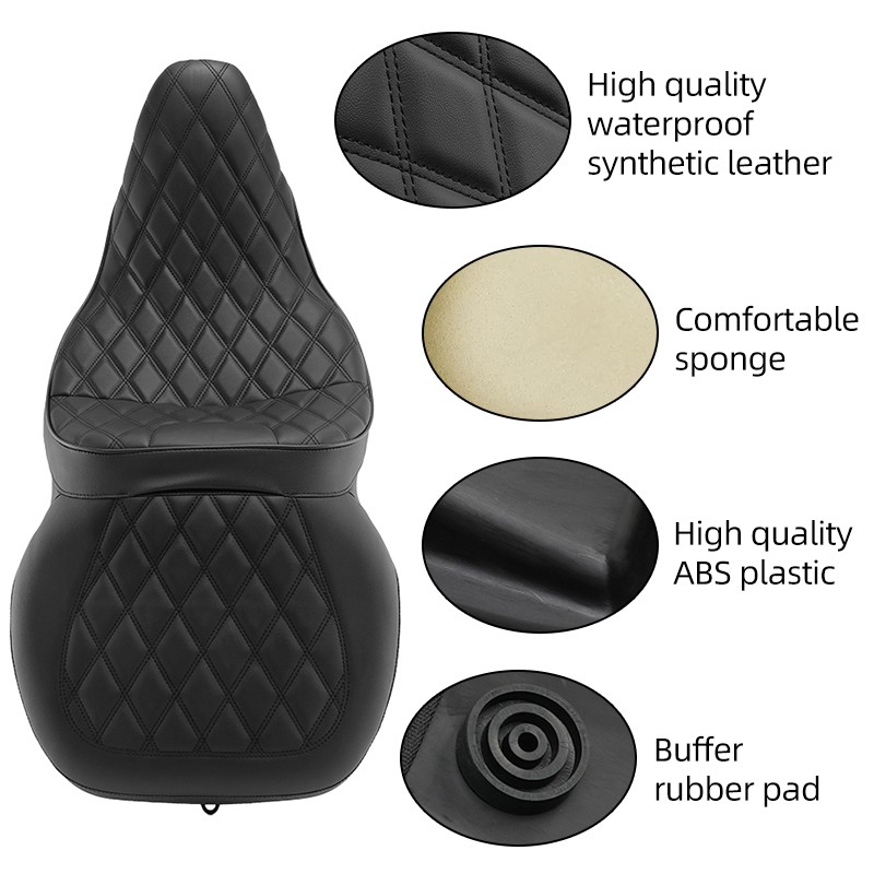 Driver Passenger Seat Low-Pro For Harley Touring Electra Glide Classic 1997-2007