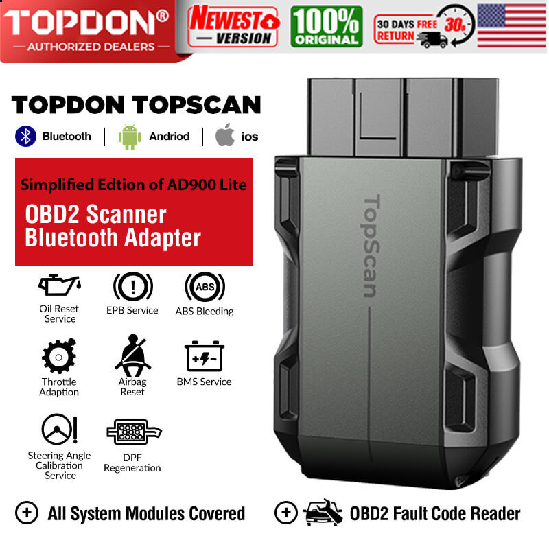 TOPDON Topscan OBD2 Scanner BT OBDII Full System Diagnostic Tool Active Test