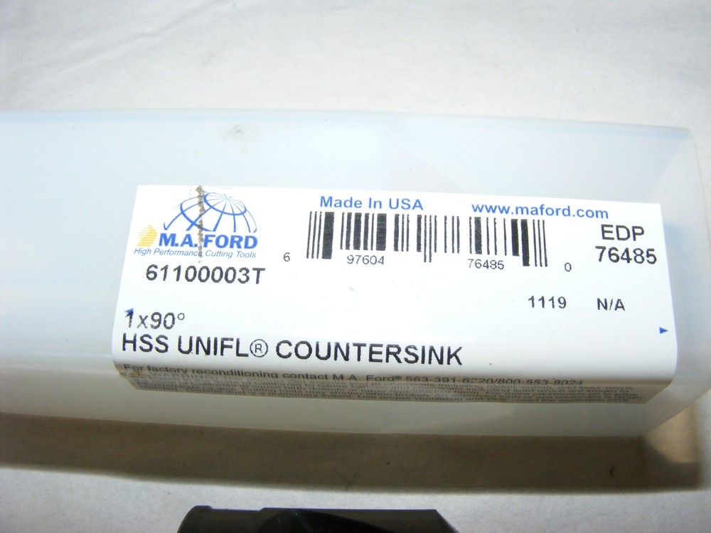 M.A. Ford Countersink 1 x 90° 1/2 Shank NOS (a24)