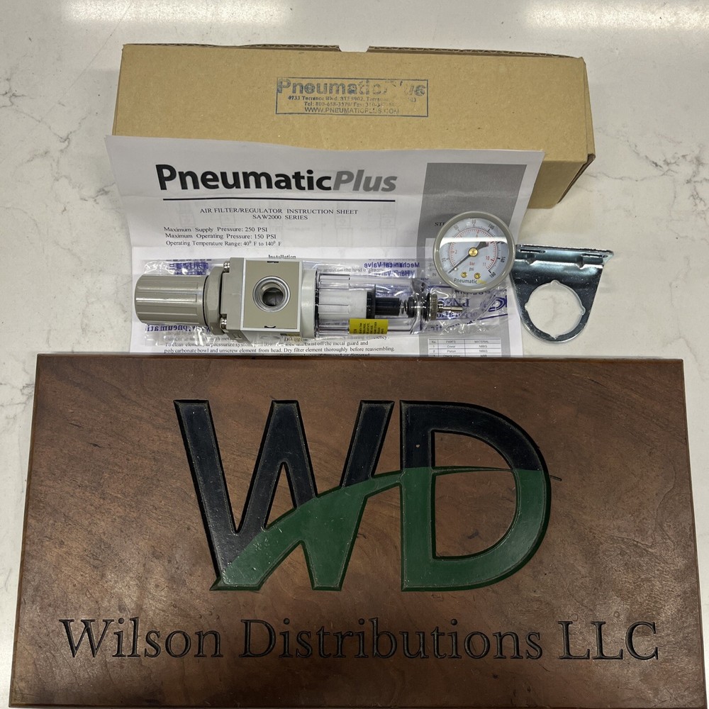 PneumaticPlus SAW2000M-N02BG Miniature Compressed Air Filter Regulator Combo Pi