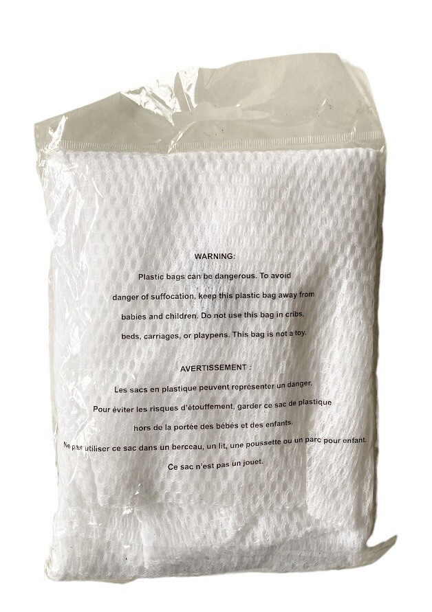 Essentials WHITE EXTRA LARGE MESH LAUNDRY BAG (24" X 36") DRAWSTRING