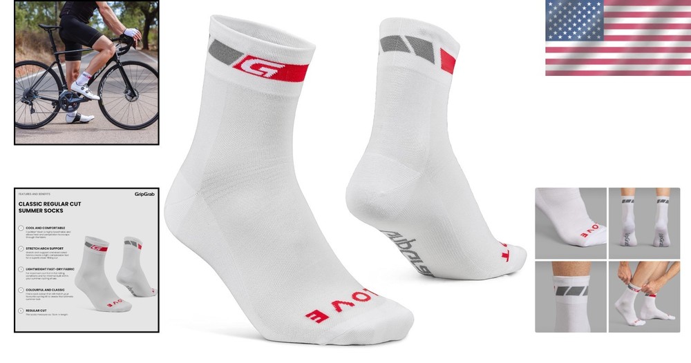 Comfortable Regular Cut Cycling Socks - Coolmax Technology, Perfect for Spinning