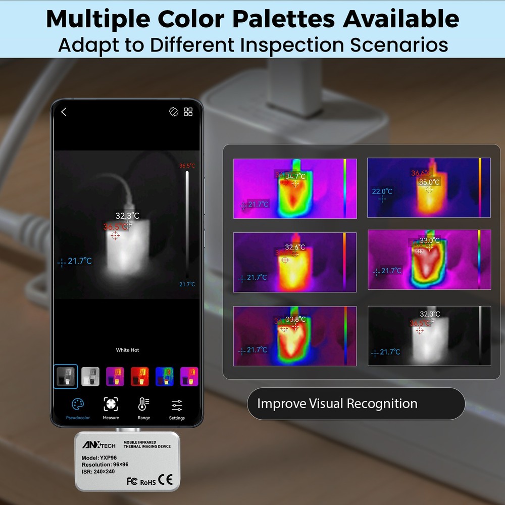 ANXTECH Plug in Infrared Thermal Camera TISR Resolution 240*240 for Android