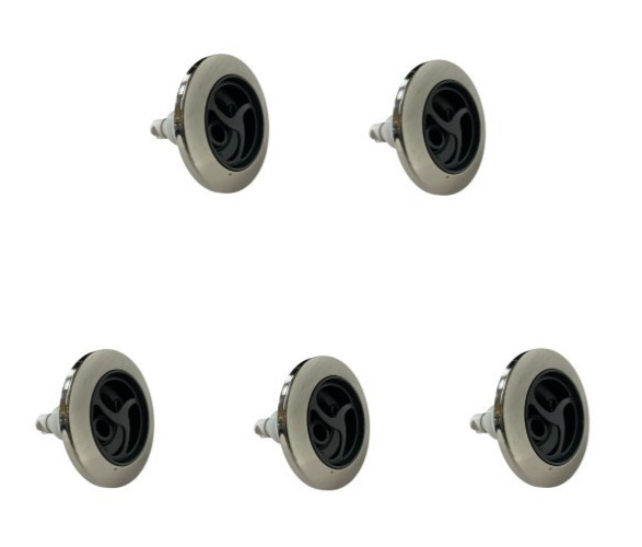 5 Pack CMP 5" Pro Loc Double Jet Roto Spa Hot Tub Replacement Graphite Gray