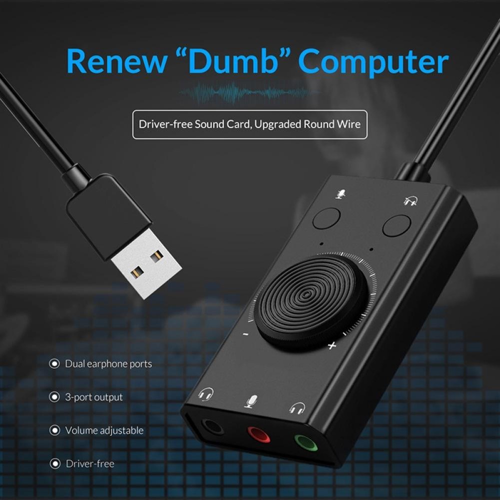 Universal External USB Sound Card For Speaker Microphone Earphone Plug&Play