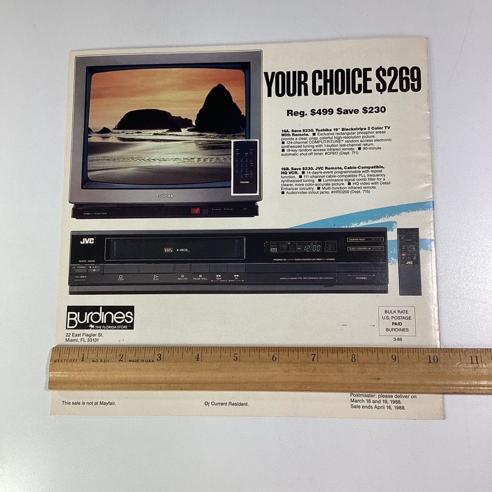 Electronics Catalog Miami Florida Burdines 1988 Mitsubishi Sony Casio Sharp JVC