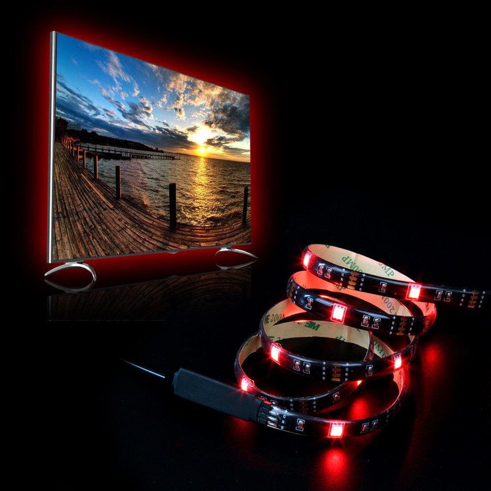 USB Powered Computer TV Backlight Kit RGB 5050 LED Light Strip Colour Change