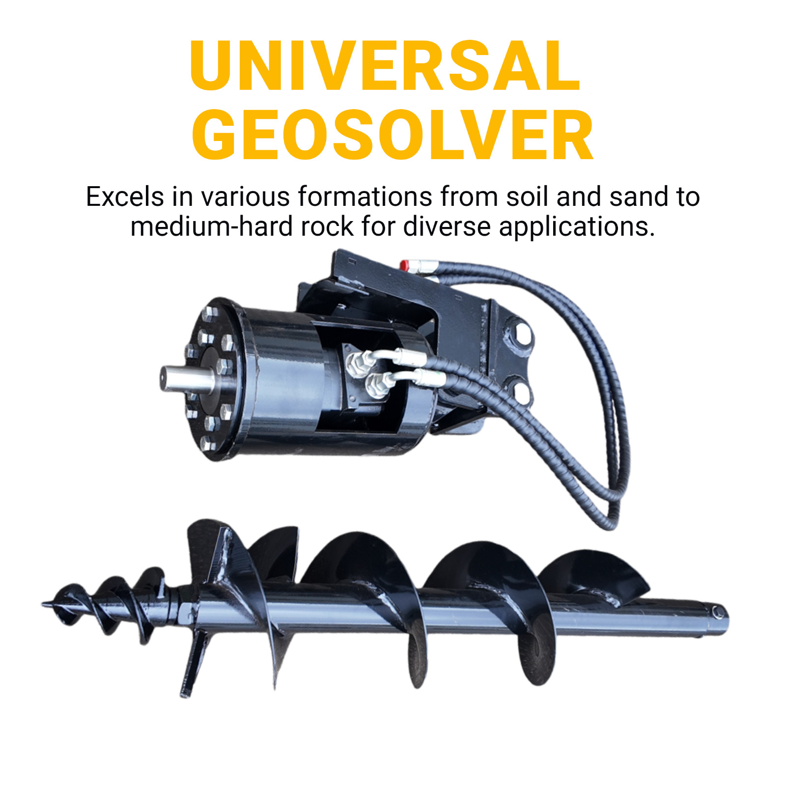 200mm Auger Drill with Hoses for 1-1.8 Ton Mini Excavator