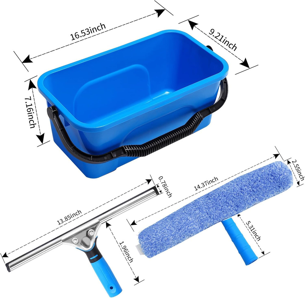 Squeegee for Window Cleaning,Window Cleaning Squeegee kit with Bucket&Microfiber