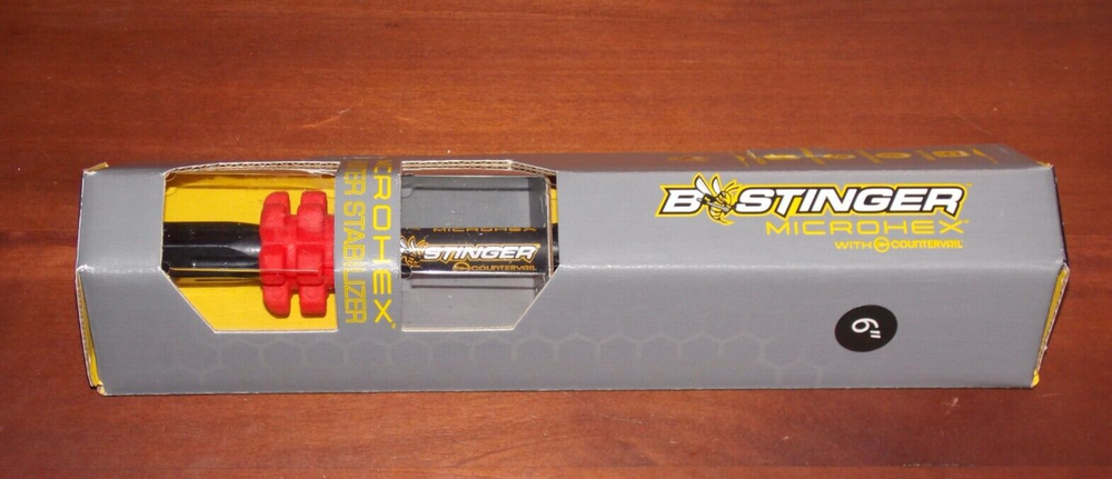 Bee Stinger MicroHex 6" Stabilizer in Matte Black w/Red - B Stinger