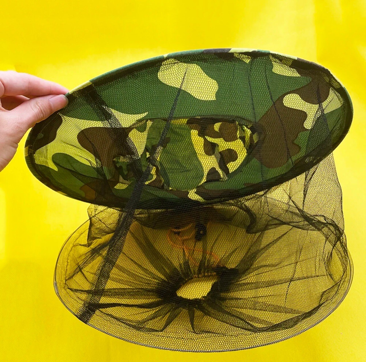 2 Pcs Camouflage Beekeeper Hat with bee veil - Beekeeping protective Hats