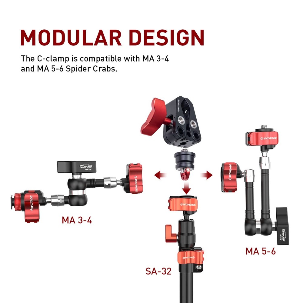 IFOOTAGE Spider Crab Quick Release Adapter ,Magic Arm Quick Release Mount Adapte
