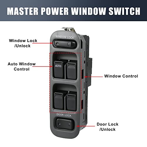 4PCS Replacement Driver Master Power Window Switch Set for 99-06 Chevy Tracker