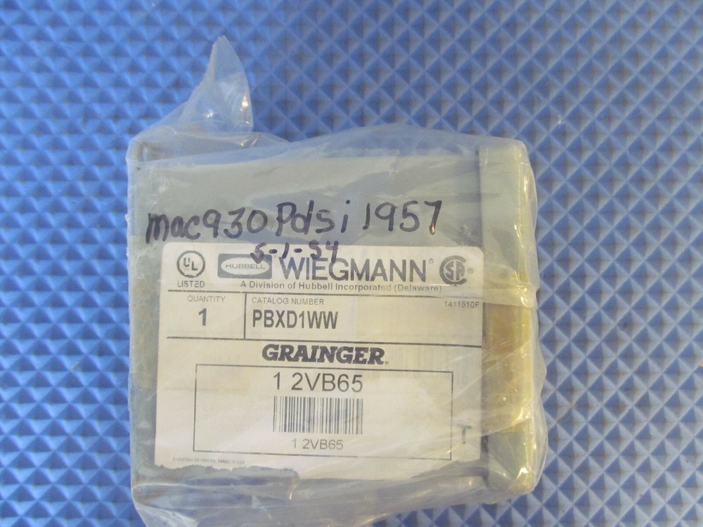 NOS Wiegmann Push Button Enclosure PBXD1WW 12VB65