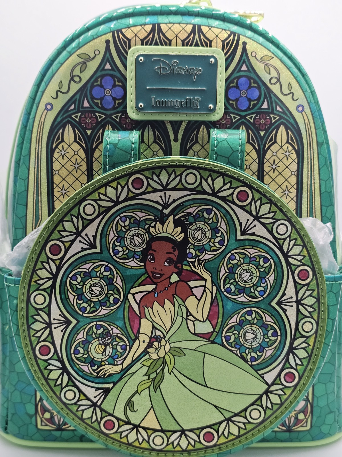 Loungefly Princess and the Frog Tiana Stained Glass Mini Backpack  Disney