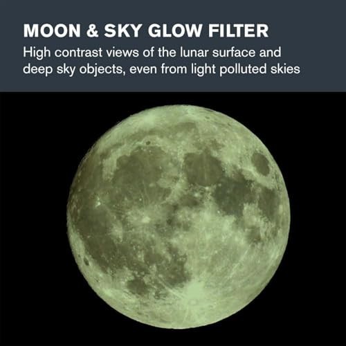 1.25" Moon Filter for Lunar Observation, Bright Planets & Terrestrial Viewing -