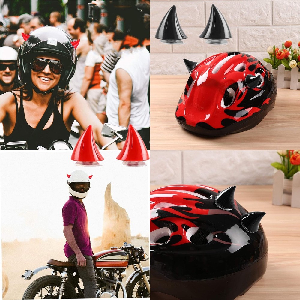 CHPINGN Motorcycle Horn Devil Small: 4 cm, Big: 7 Black 2