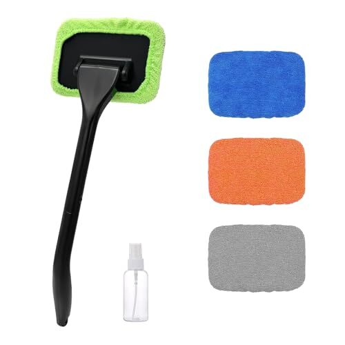 Car Windshield Cleaning Tool, Microfiber Window Cleaner with 4 Washable and
