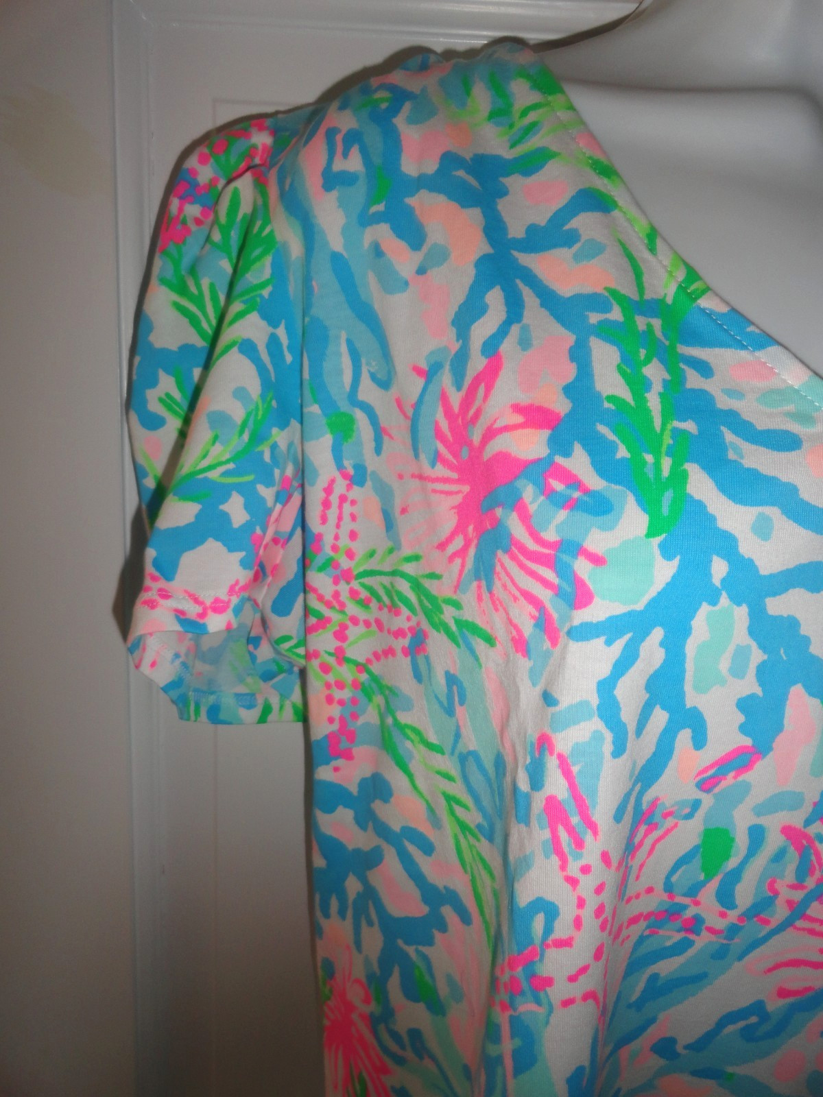 Lilly Pulitzer Aleece Dress XXL Multi Coral Bay Short Sleeve