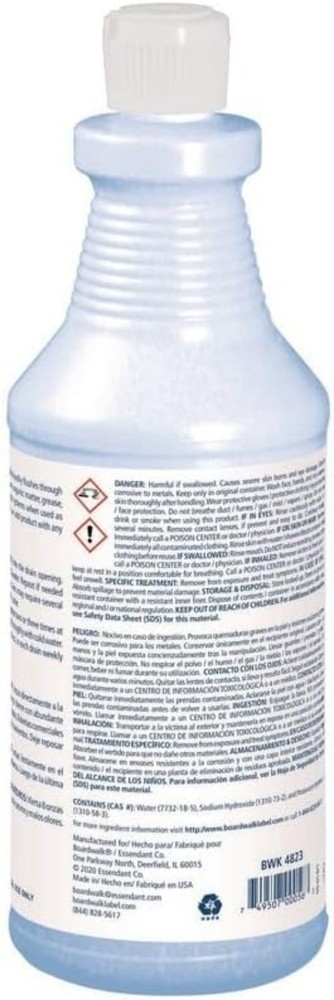 Effective Alkaline Drain Cleaner 32 oz - Unscented Solution for Stubborn Clogs