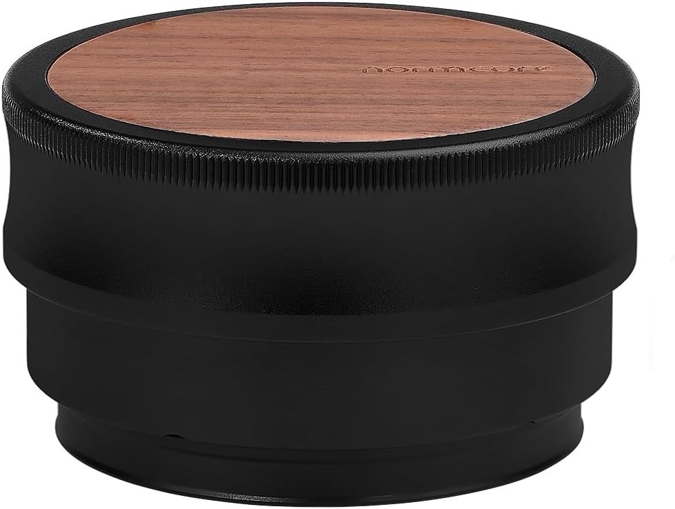 Normcore 58.5mm Palm Tamper, Calibrated Double Spring, Flat Base, Walnut