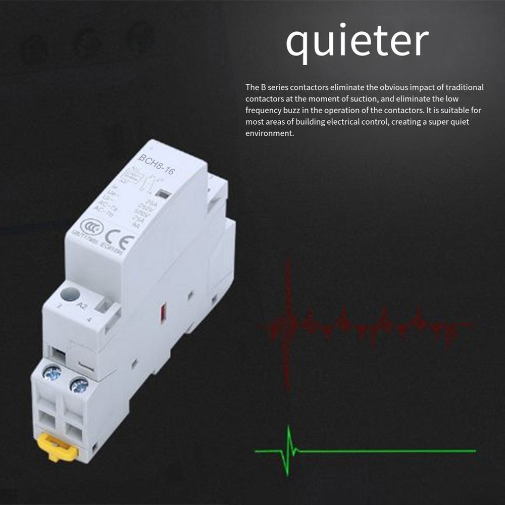 Household Contactor AC230V 2P 16A 2NO Rail Mounting Modular Contactor Automatic