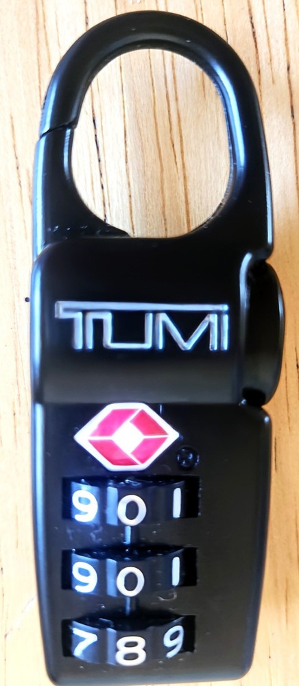 NEW Tumi Combination Lock TSA007, Black, White  logo